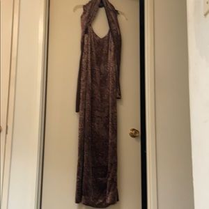 Brown Velvet Evening Gown